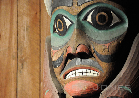 Detail of House Pole in Clan House, Totem Bight State Park, Ketchikan